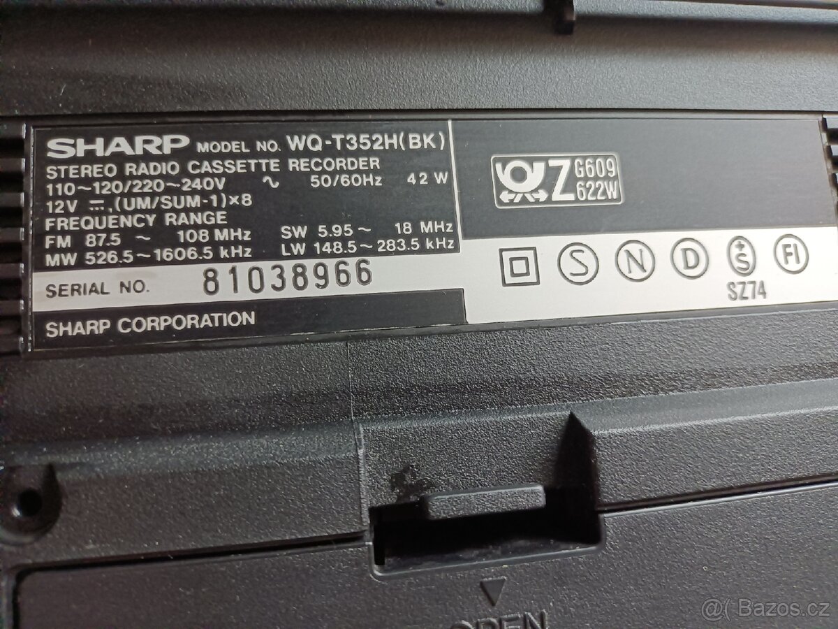 Sharp WQ 352H bk, radiomagnetofon retro 2 kazeťák - 8