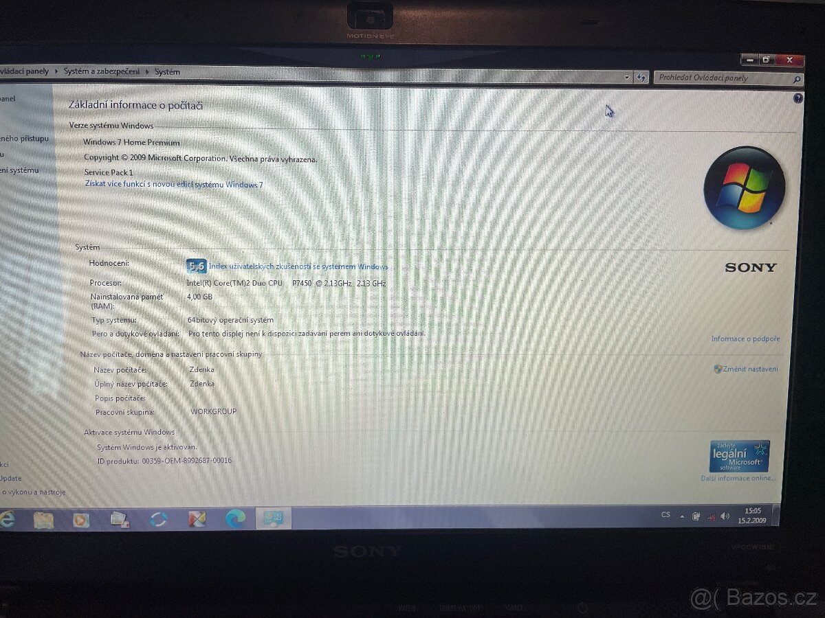Funkční notebook SONY VAIO - 8