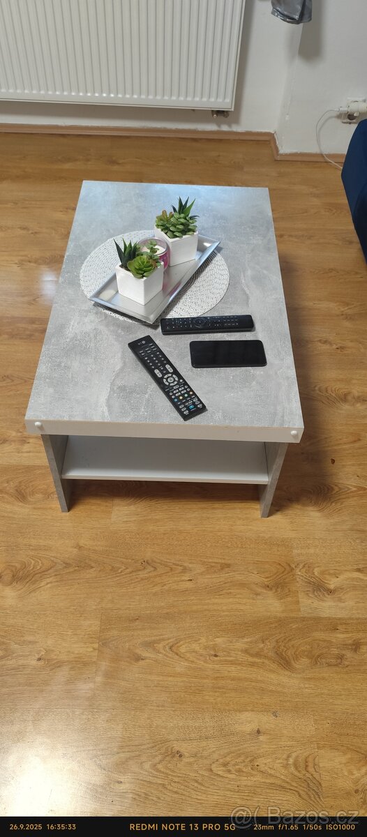 Pohovka modrý semiš -rozkládací - 8