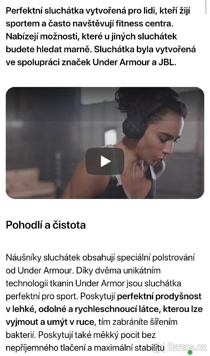 JBL Under Armour Sport Train sluchátka - černá - 8