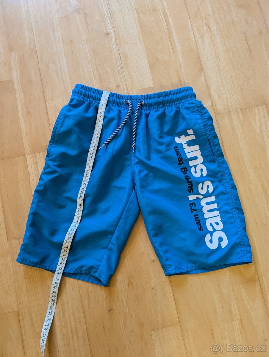 3 ks chlapecké plavky vel.146-152 modré, 6-9 let černé - 8