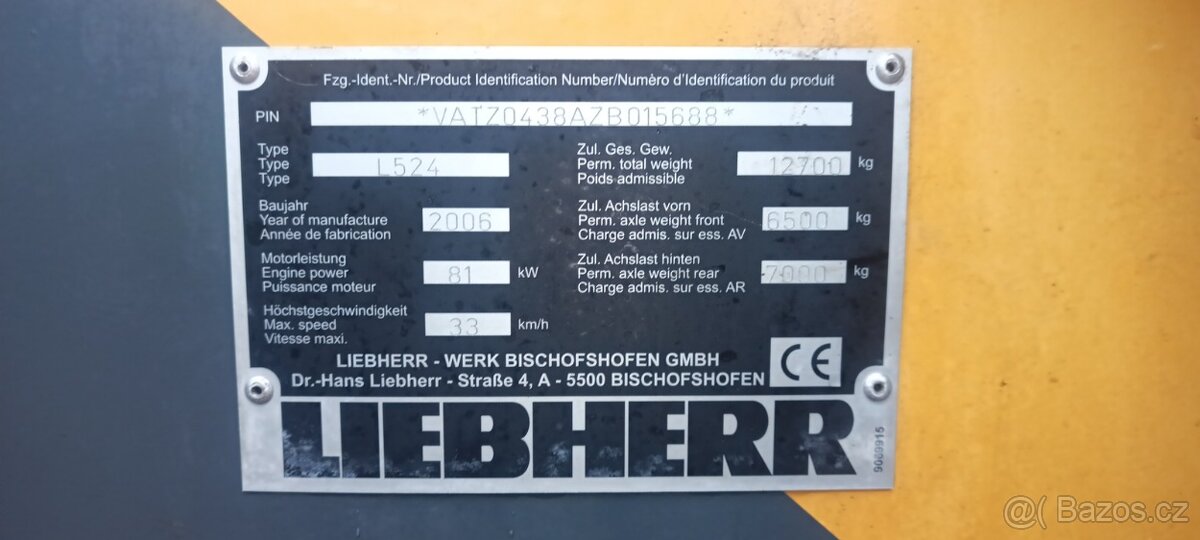 Liebherr 524 čelní kolový nakladač - 8