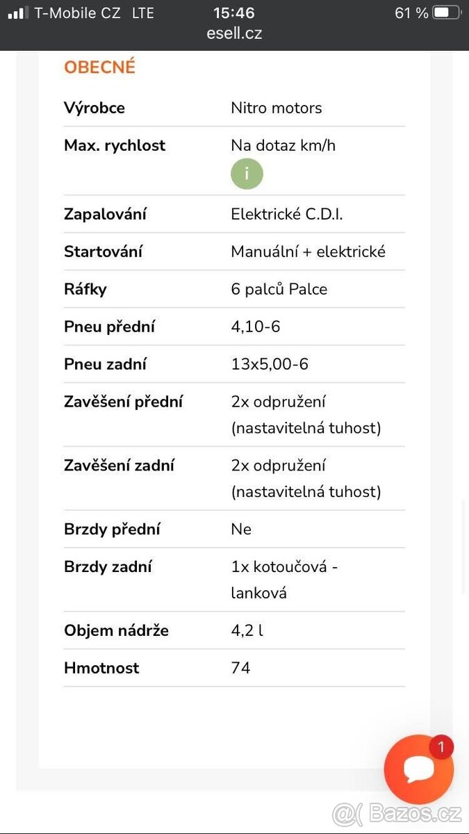 Nitro dětská Bugina 50 cc červená - 8
