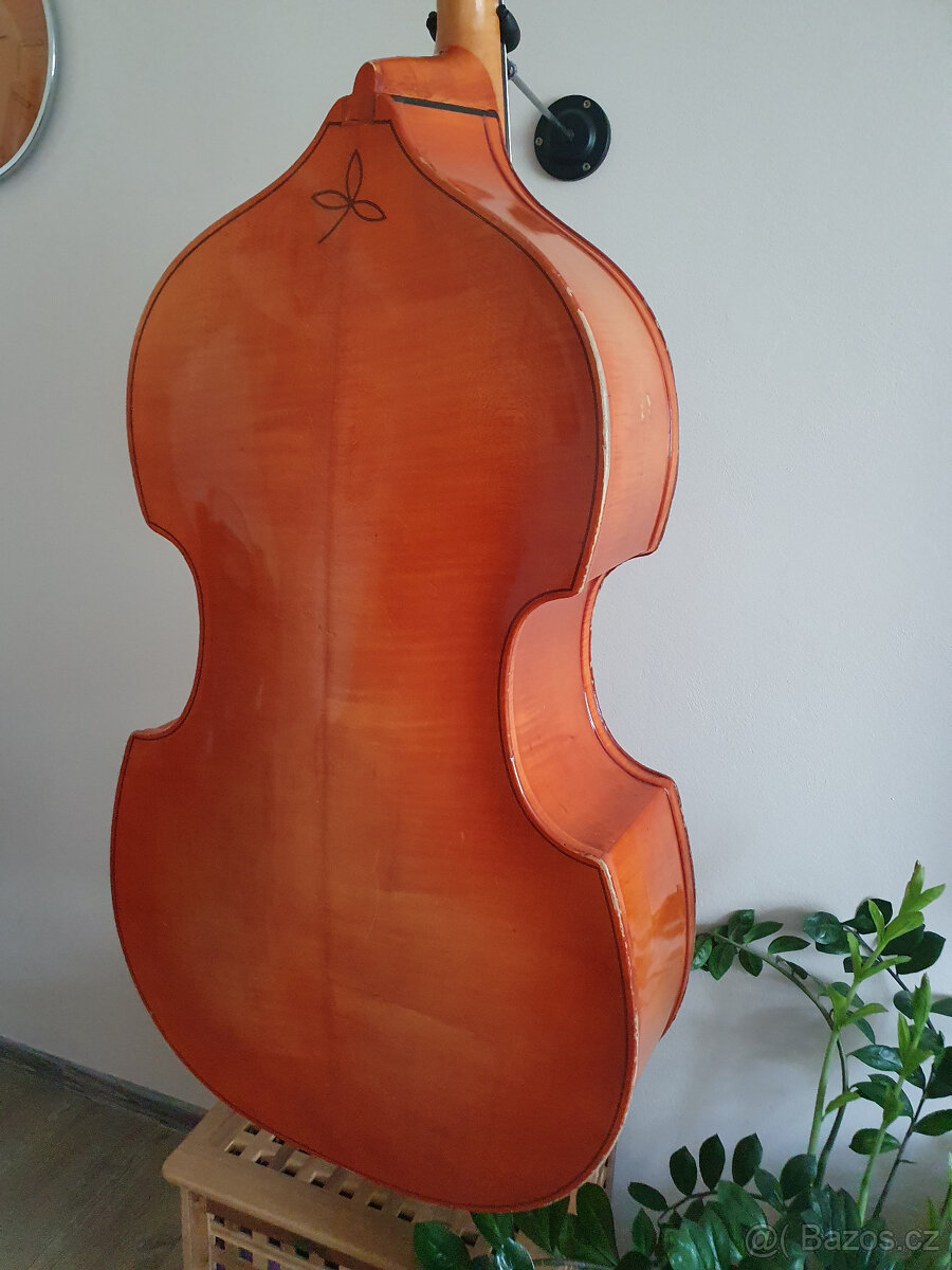 Celomasivní český 3/4 kontrabas, piezo snímač, obal - 8