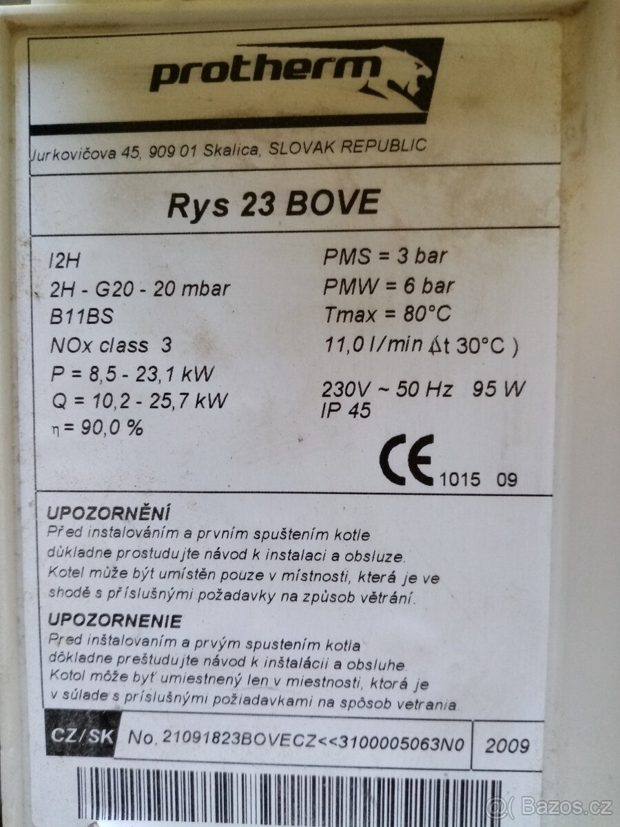 Protherm RYS 23 BOVE, Protherm RYS 23 BTVE - 8