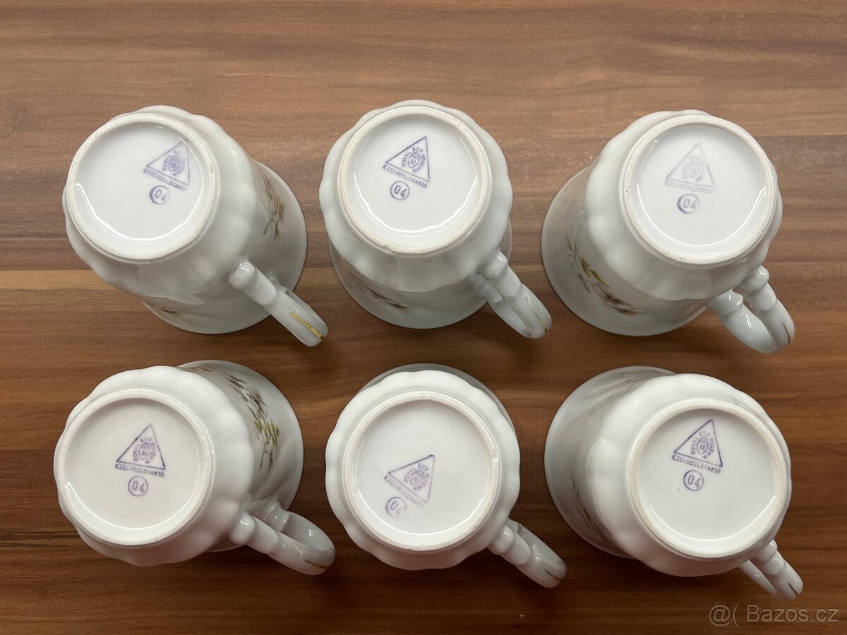 6 kusů retro hrnků Czechoslovakia - 8