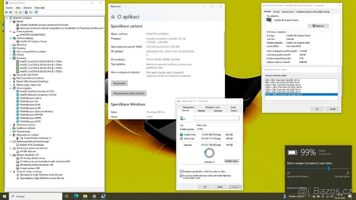 HP PROBOOK 650 G2 /i3-6100/8GB/SSD256GB/WEBCAM/WIN11/ZÁRUKA - 8