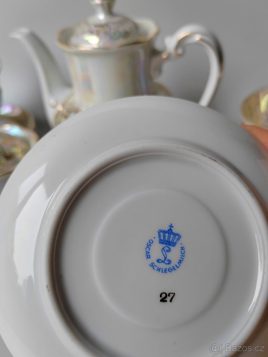 Nádherná porcelánová kávová souprava Oscar Schlegelmilch - 8