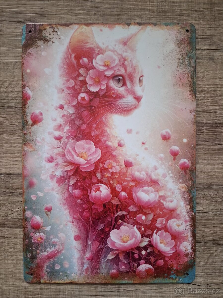 Plechová cedule 20x30cm kočičky - 8