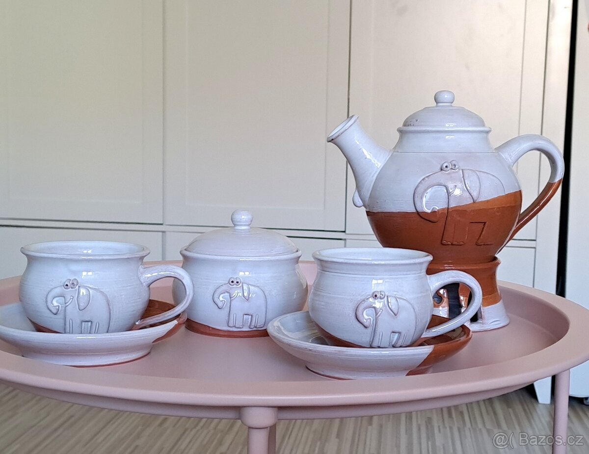 Souprava keramika na čaj / kávu - motiv SLON - 8