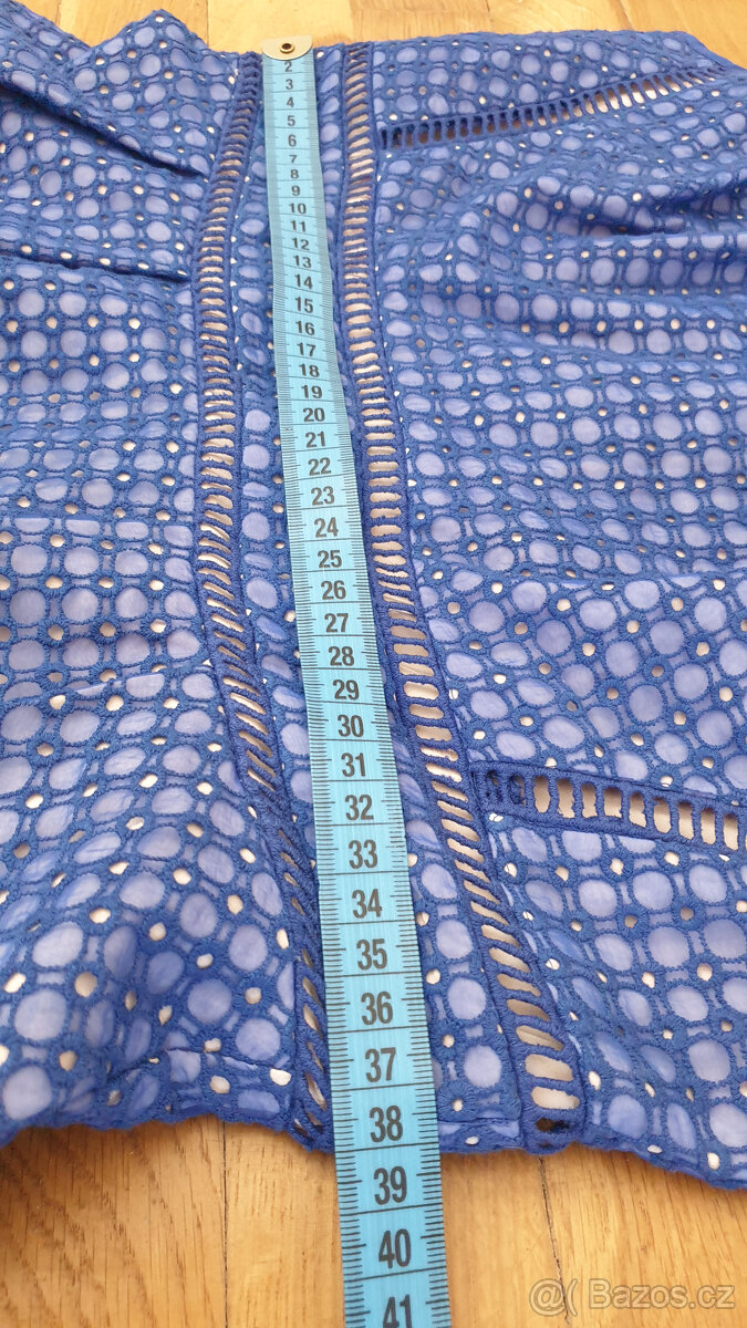 Modré bavlněné šaty s kapsami, UK12/40/L - 8