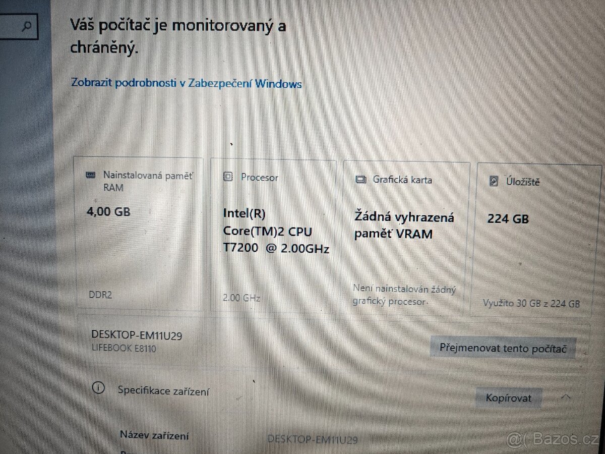 Prodám notebook Fujitsu Siemens Lifebook E81100 - 8