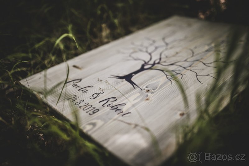 Svatební dekorace - Obraz s podpisy - Strom - 8