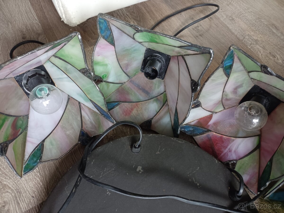 Tiffany lustr 5 ramen,není prasklin, - 8