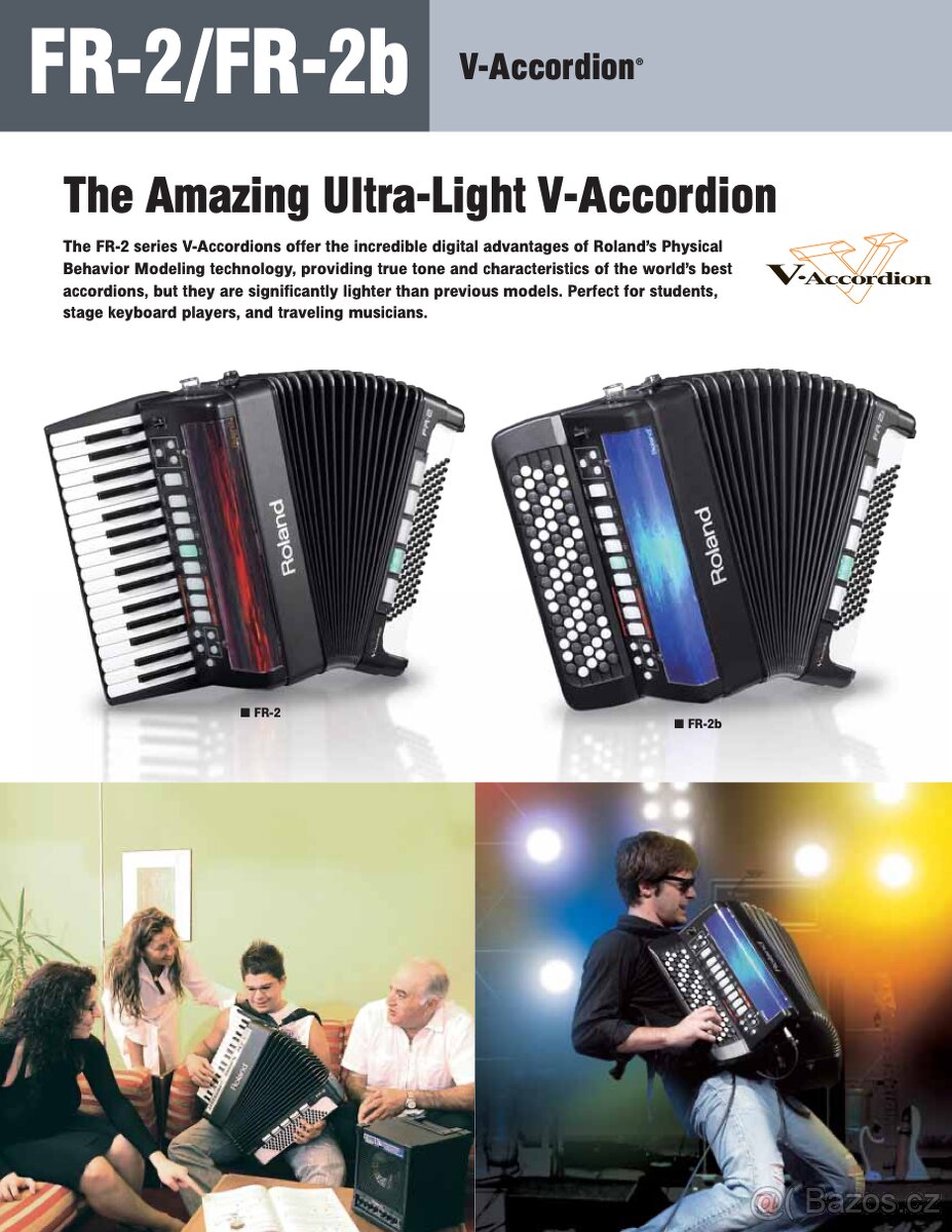 Elektronický akordeon Roland FR-2 klávesový / harmonika - 8