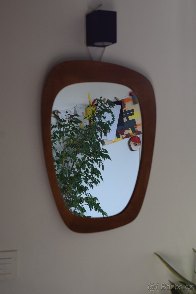 Dánské zrcadlo Teak Mid century - 8