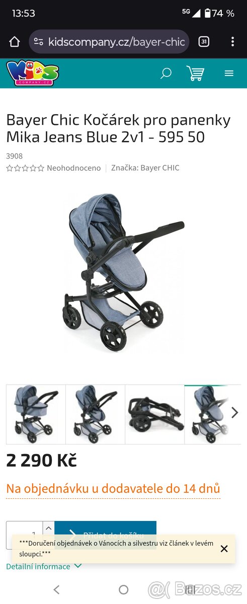 Detsky kocarek pro panenky - 8