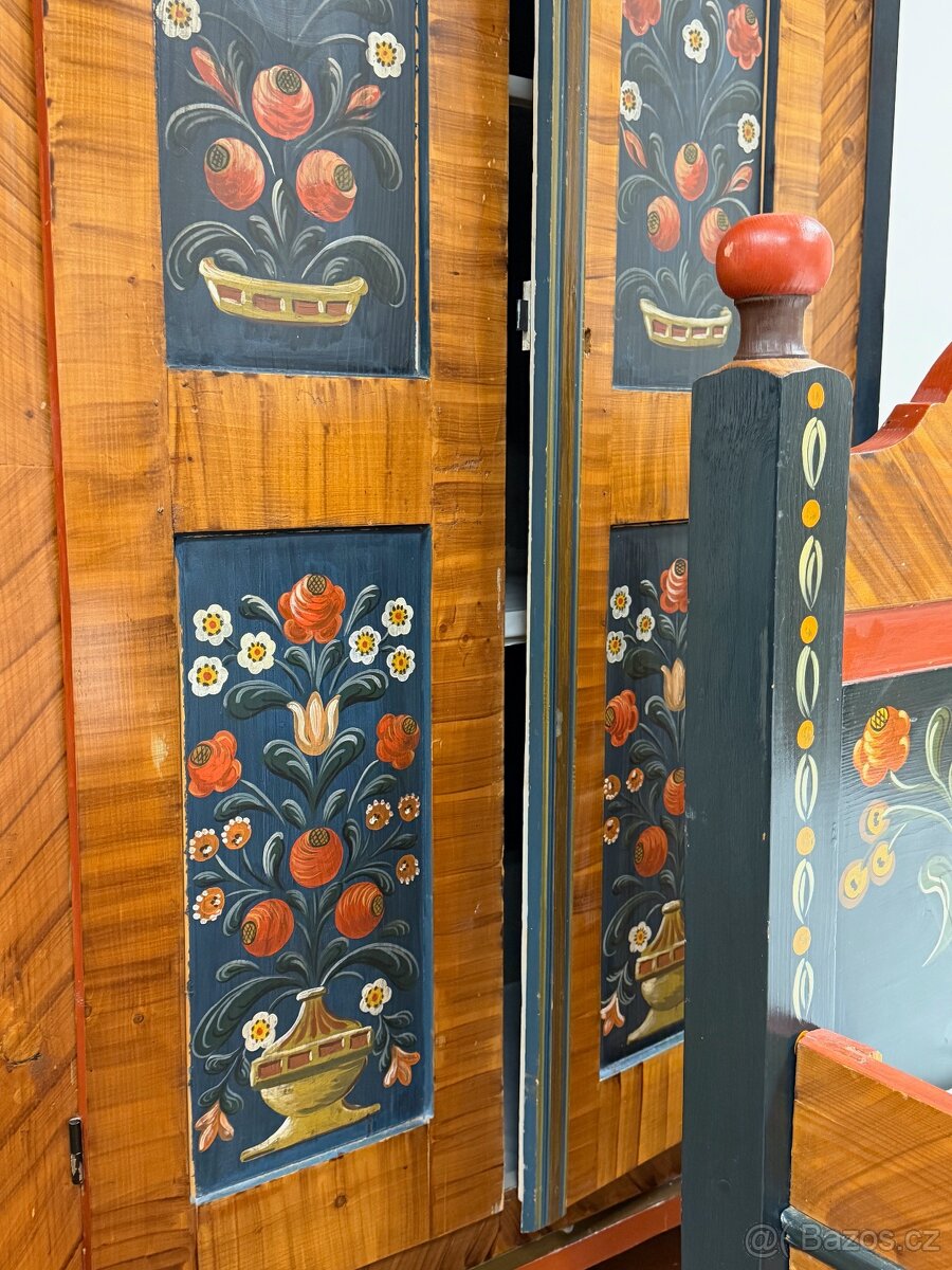 Selská ložnice s ručními malbami, komplet - 8