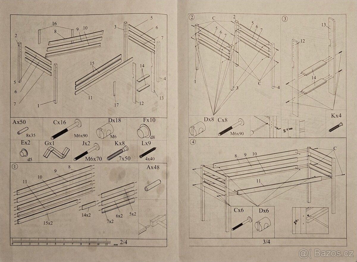 Patrová postel Keni – bílý lak, masiv - 8