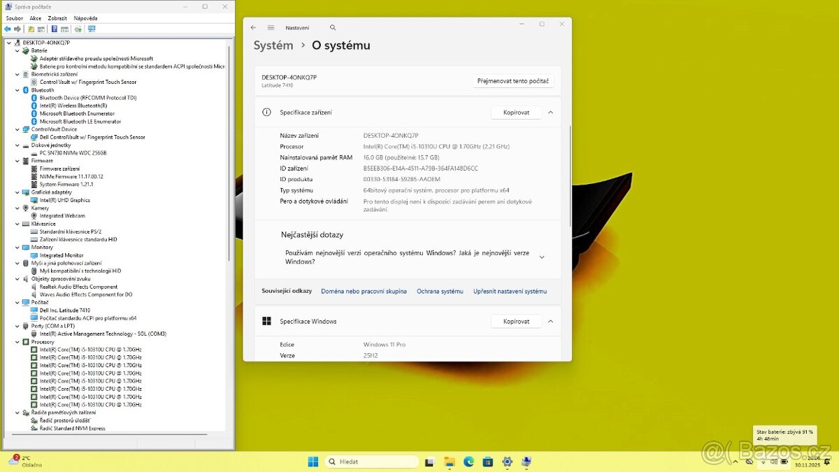 DELL 7410 /i5-10310U/16GB/SSD256GB/UHD/FULLHD/WIN11/ZÁRUKA - 8