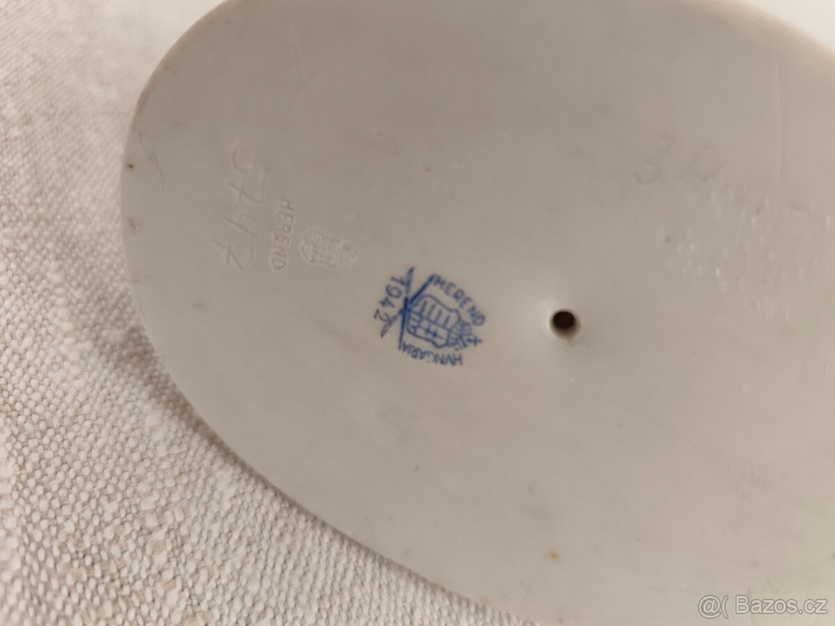 Herend chlapec na rybe porcelánová soška - 8