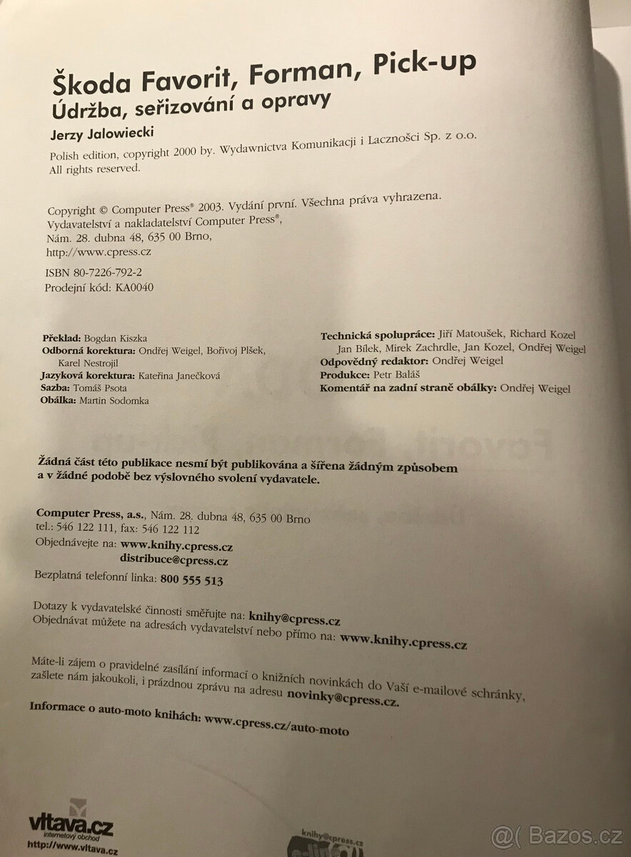 škoda favorit forman knihy příručky návody - 8