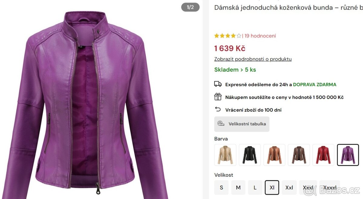 Dámská koženková bunda M - 8