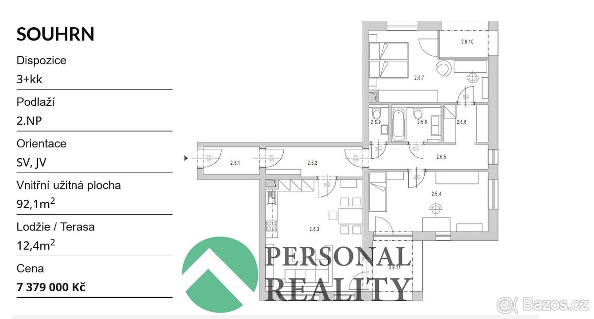 Prodej byty 3+kk, 92 m² - Chlumec nad Cidlinou, ev.č. 02163 - 8