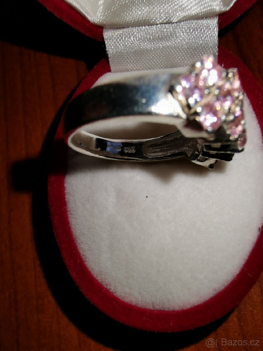 Dámský prsten s růžovými zirkony - 8