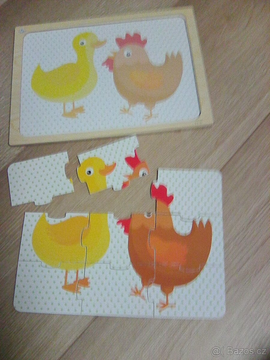 Dřevěná puzzle pro nejmenší děti (6 ks) - 8