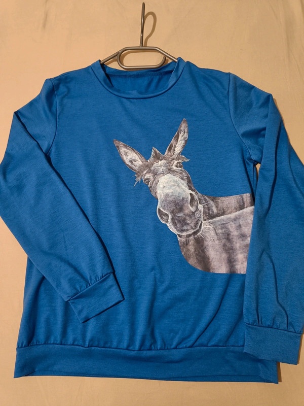 Modrá dámská mikina s oslem, vel. L - nová - 8