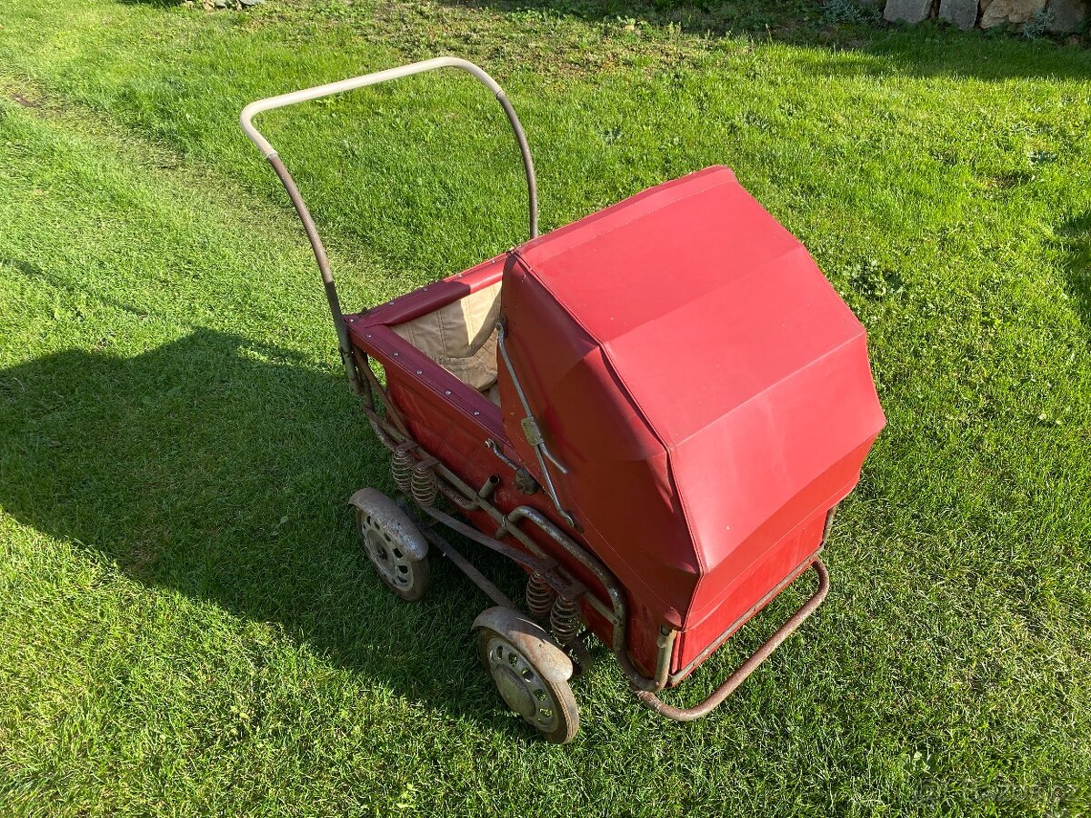 kočárek starý dětský kočárek pérák retro dětský kočárek - 8