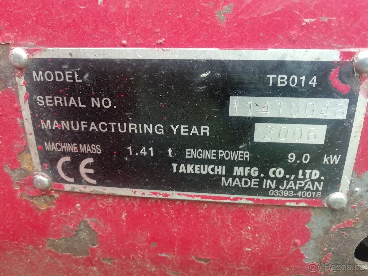 Minibagr Takeuchi TB 014, - 8