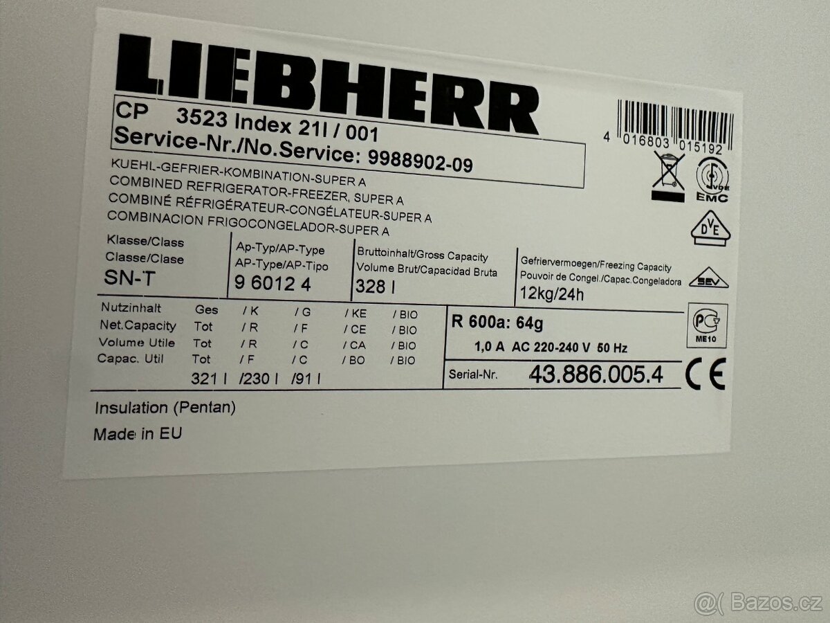 Lednice s mrazákem Liebherr (283) - 8