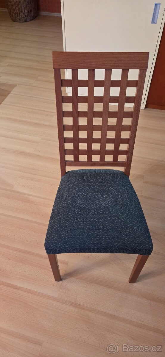 Jídelni stůl, 6 židlí, masiv, dýha - 8