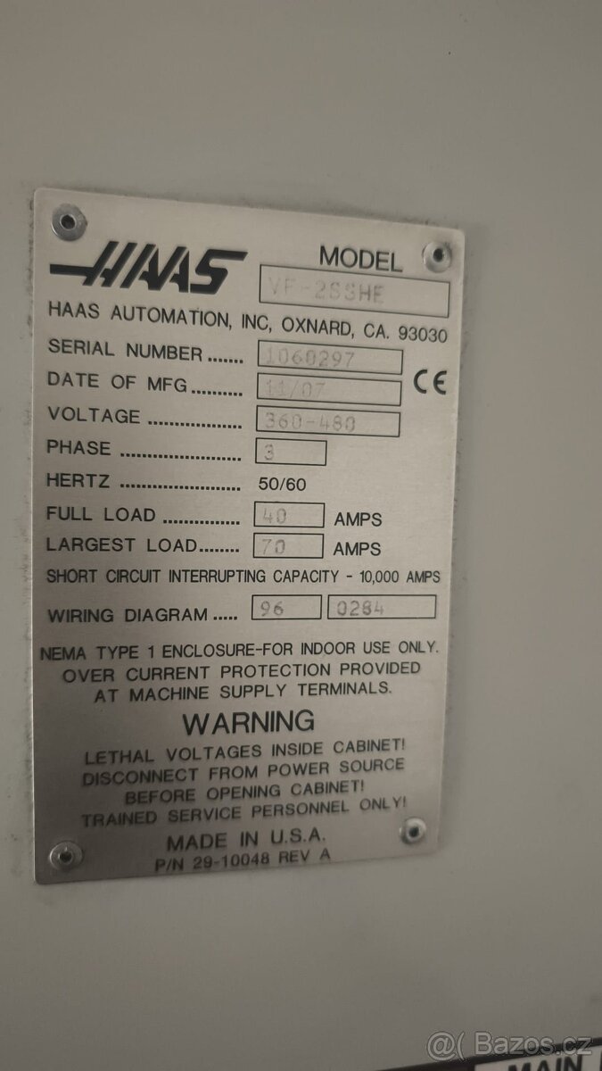 Vertikální obráběcí centrum HAAS VF-2SS HE - 8