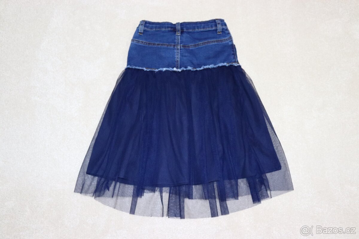 Parádní džínovo-tylová sukně MEK vel. 122/128 - 8
