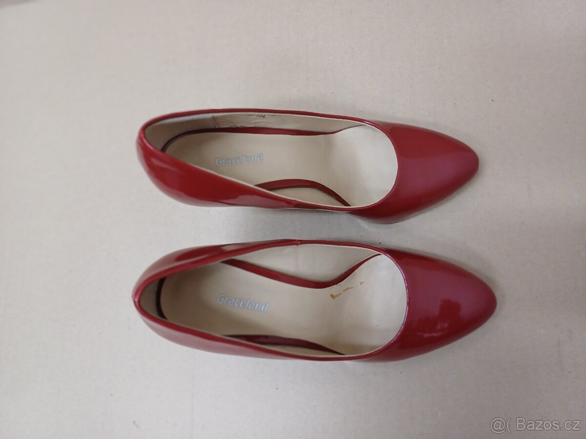 Vínové lakované lodičky vel.37 - 8