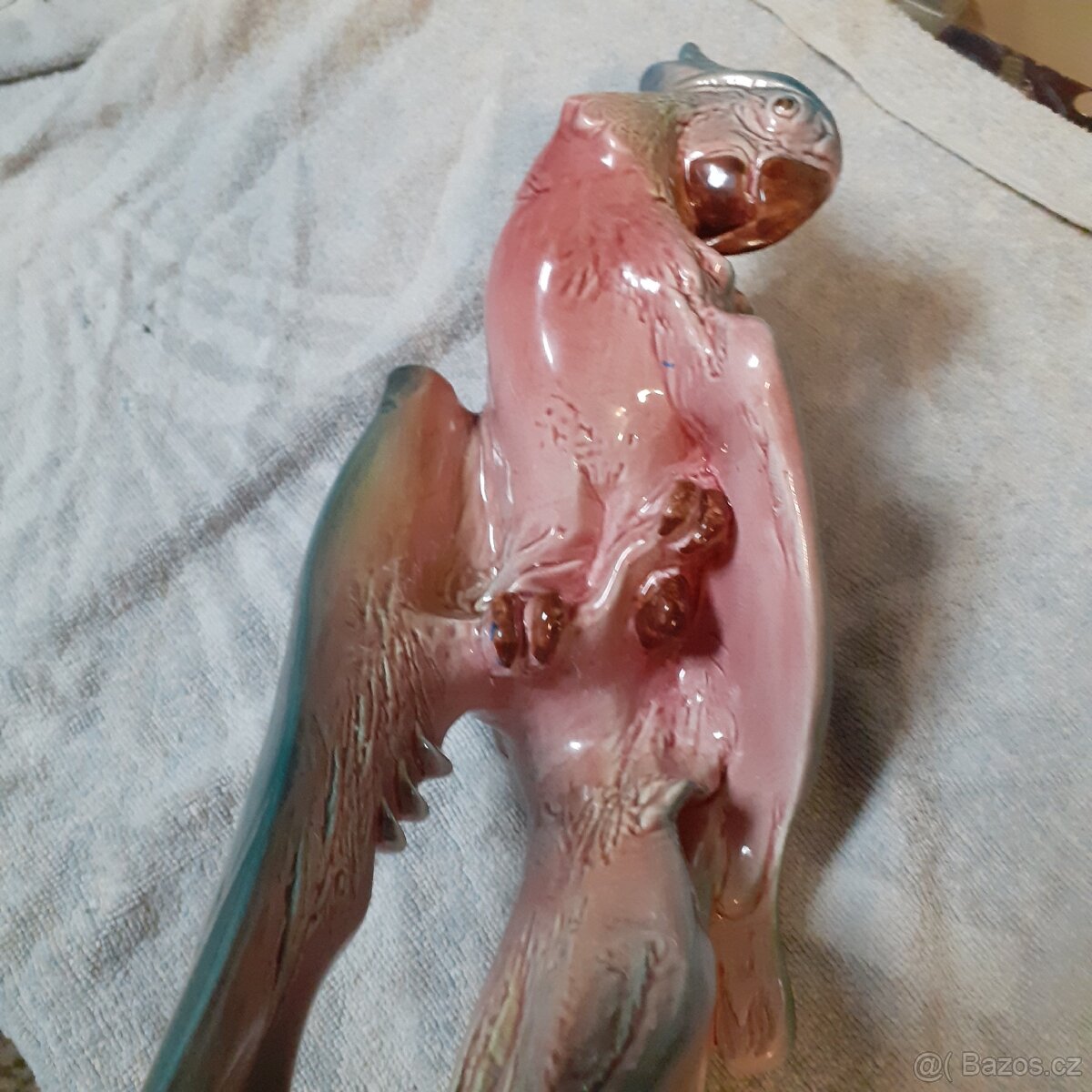 Starožitná keramická glazurovaná soška Jihokera - 8