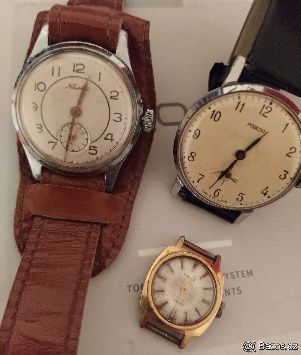 PRO SKUTEČNÉ SBĚRATELÉ 3 X STAROŽITNÉ HODINKY👍👍👍 - 8