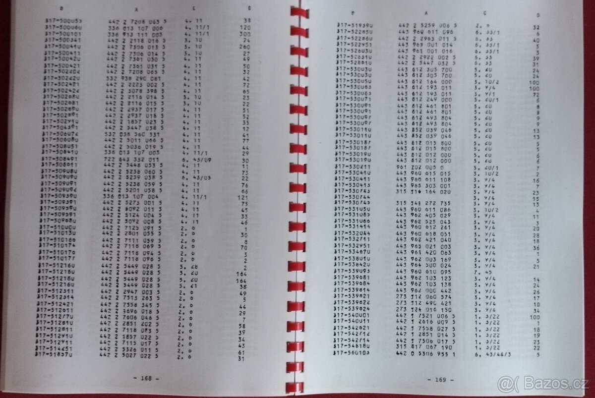 Katalog ND Liaz 151. 261 - 150.261 a převod. Praga 10P80.36 - 8