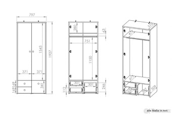 Dětská skříň Elmo 02 – bílá / buk - 8