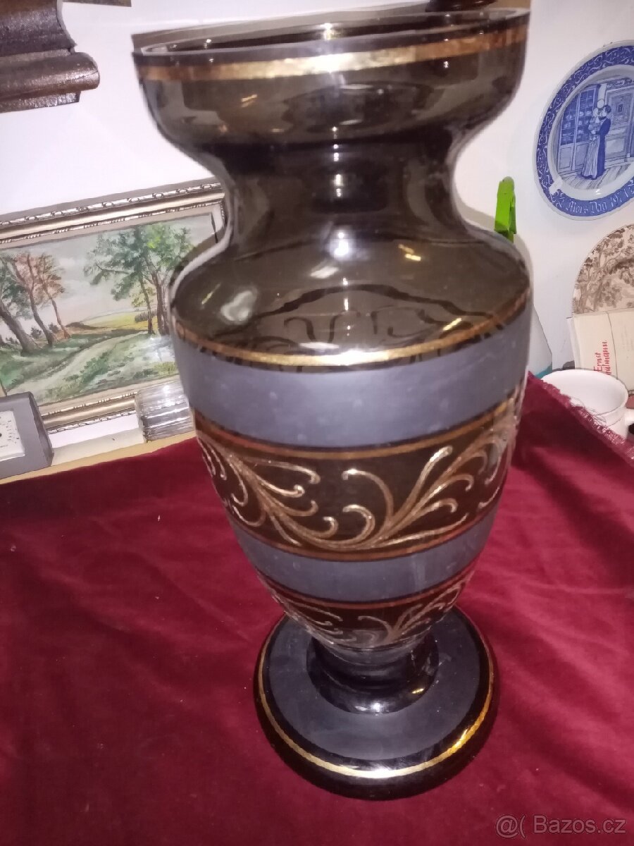 Starožitná skleněná váza nepoškozená - 8