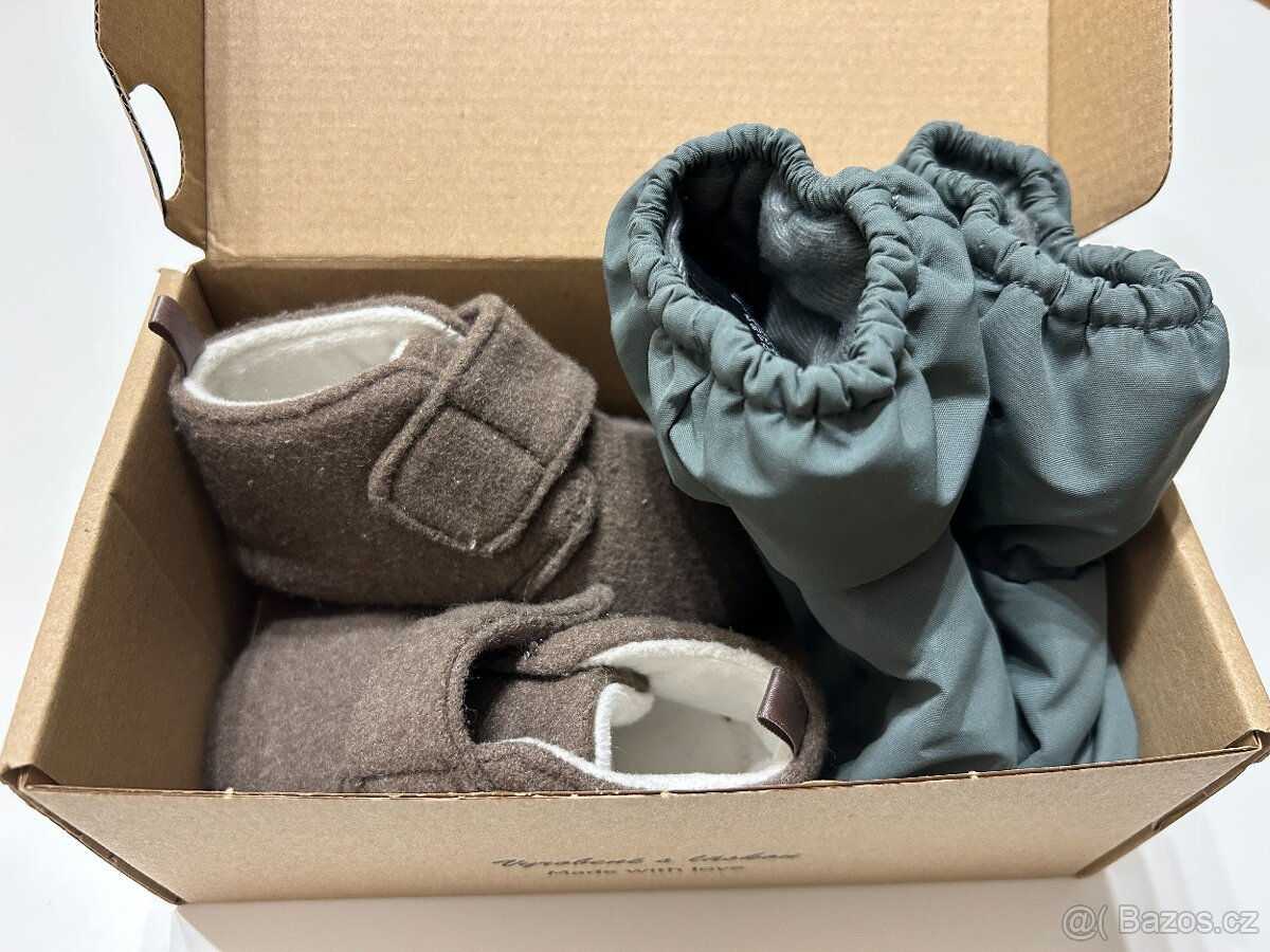 3 páry bot: Capáčky 16/18 + Bačkory 18/19 + první botičky 18 - 8