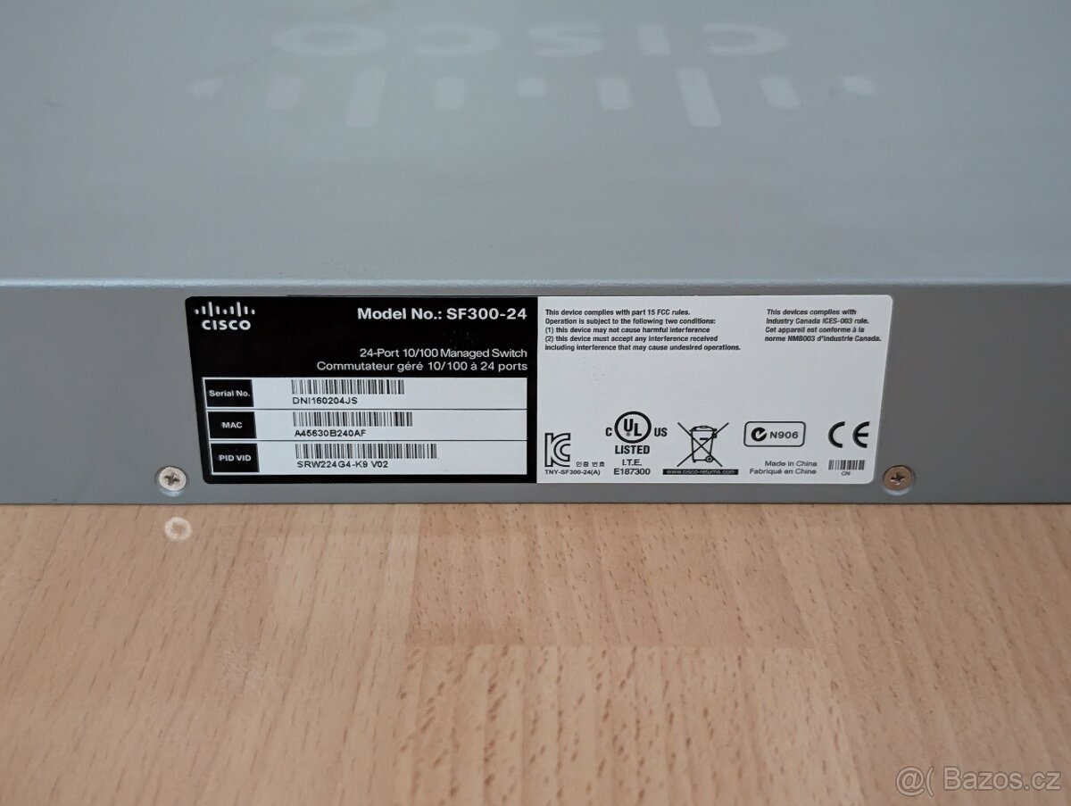 Cisco SF300-24 24p managed switch 2x Gigabit + 2x SFP - 8