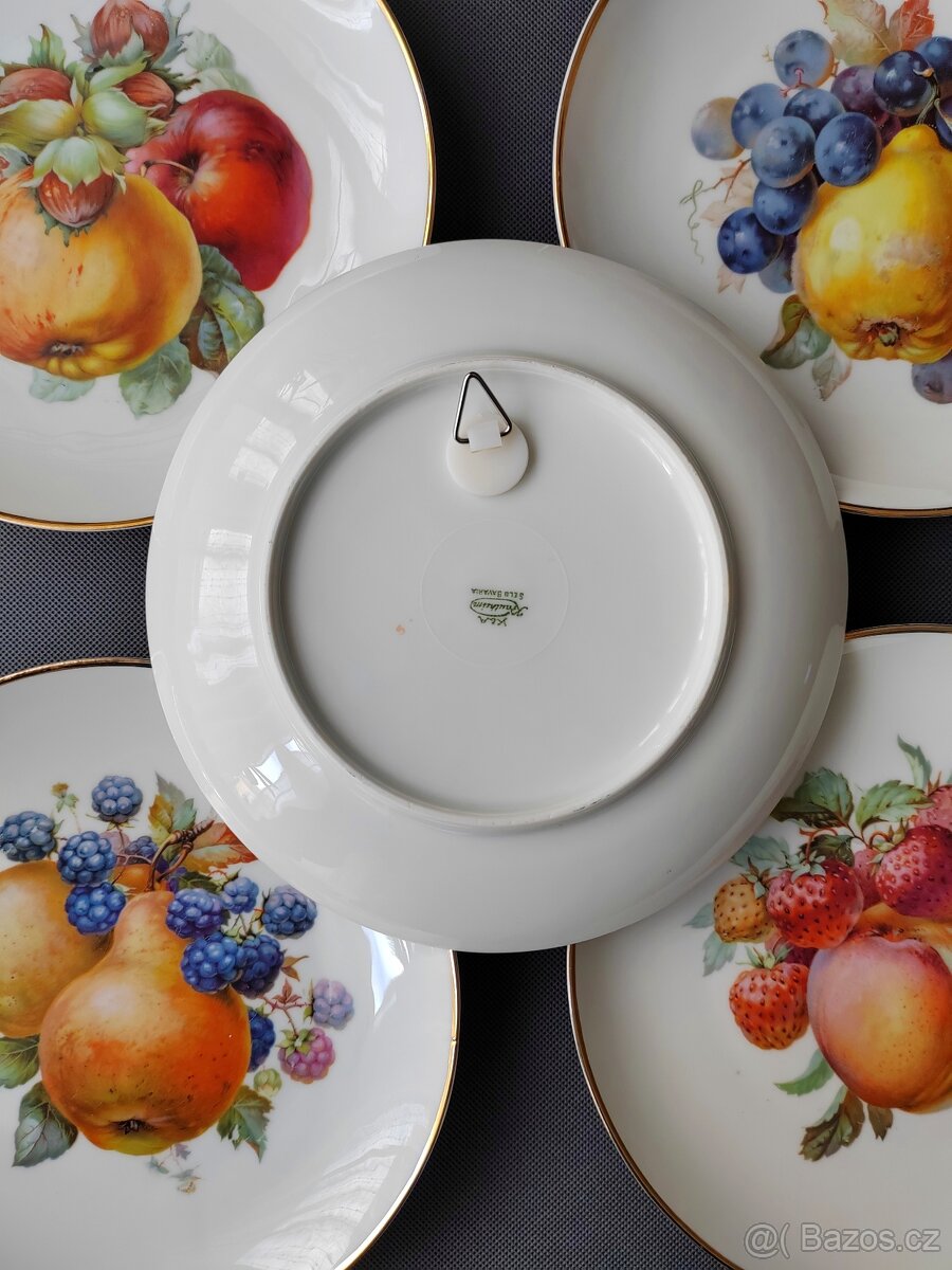 Luxusní sada porcelánových talířů od Krautheim serie "Ovoce - 8