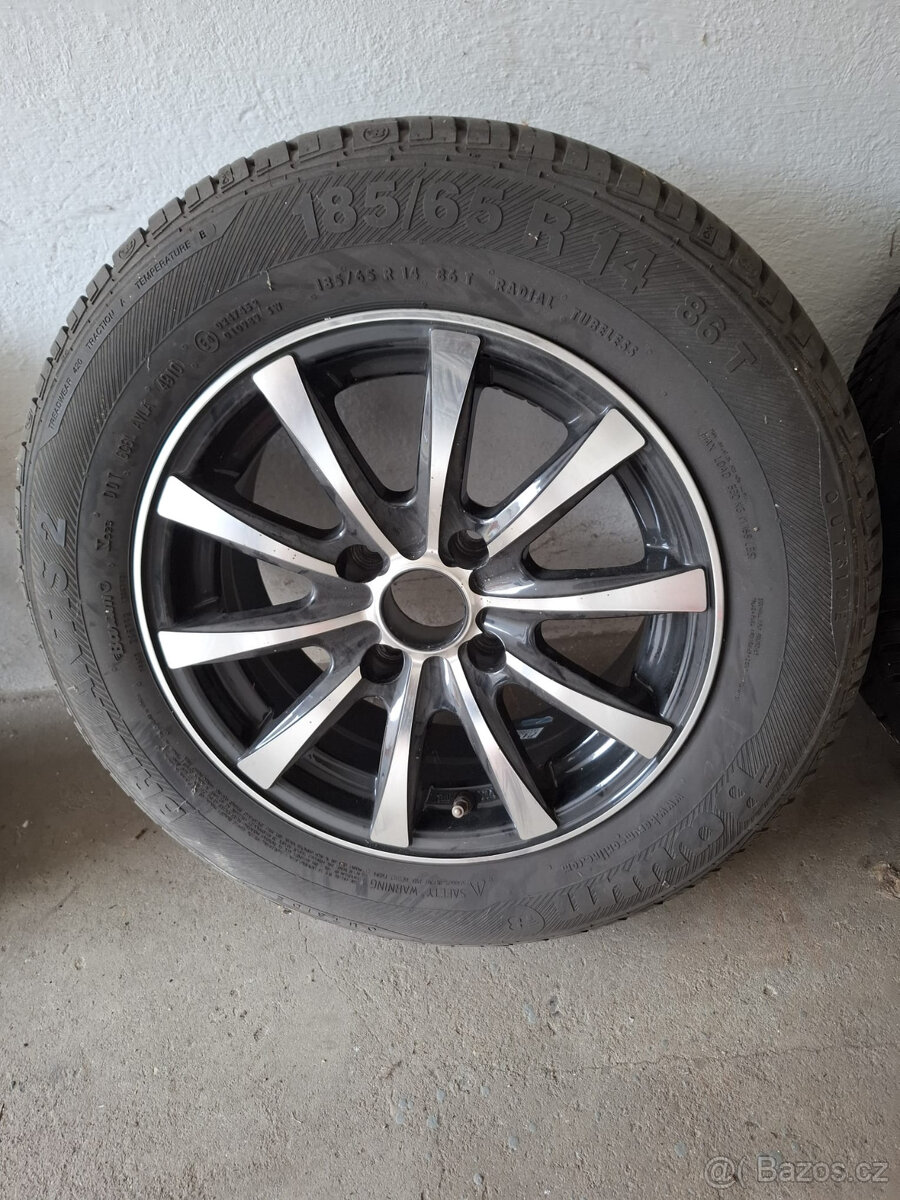 Prodám letní kola s elektrony – 185/65 R14 - 8