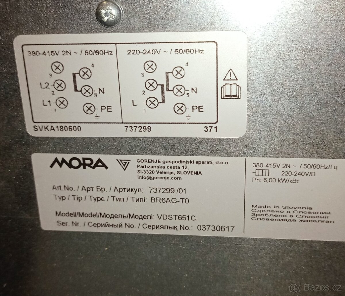 Sklokeramické deska Mora VDST651C prasklé sklo - 8