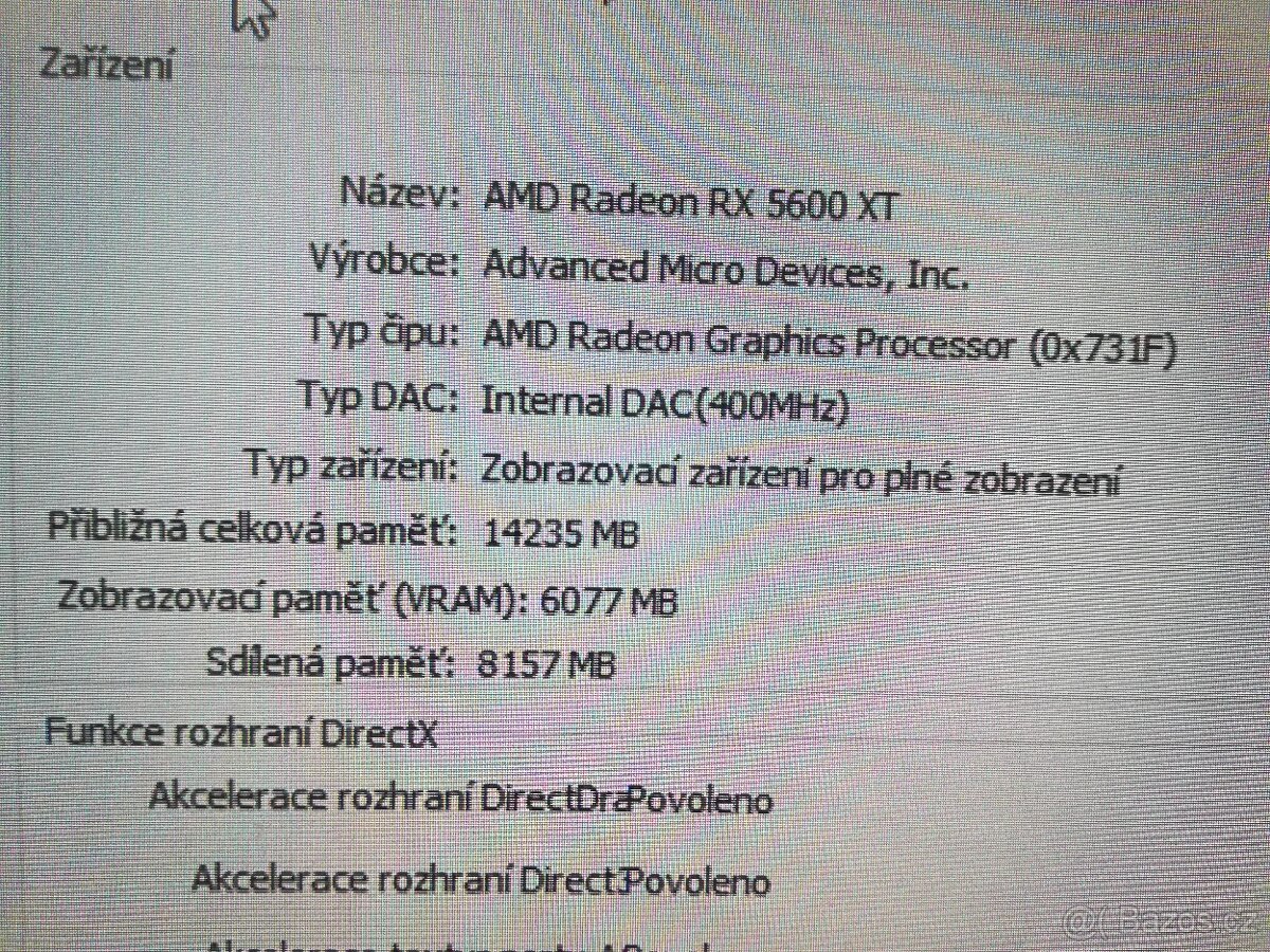 Herní PC - Ryzen 5 1600x/RX5600XT/16GB RAM/WIN 11 - 8
