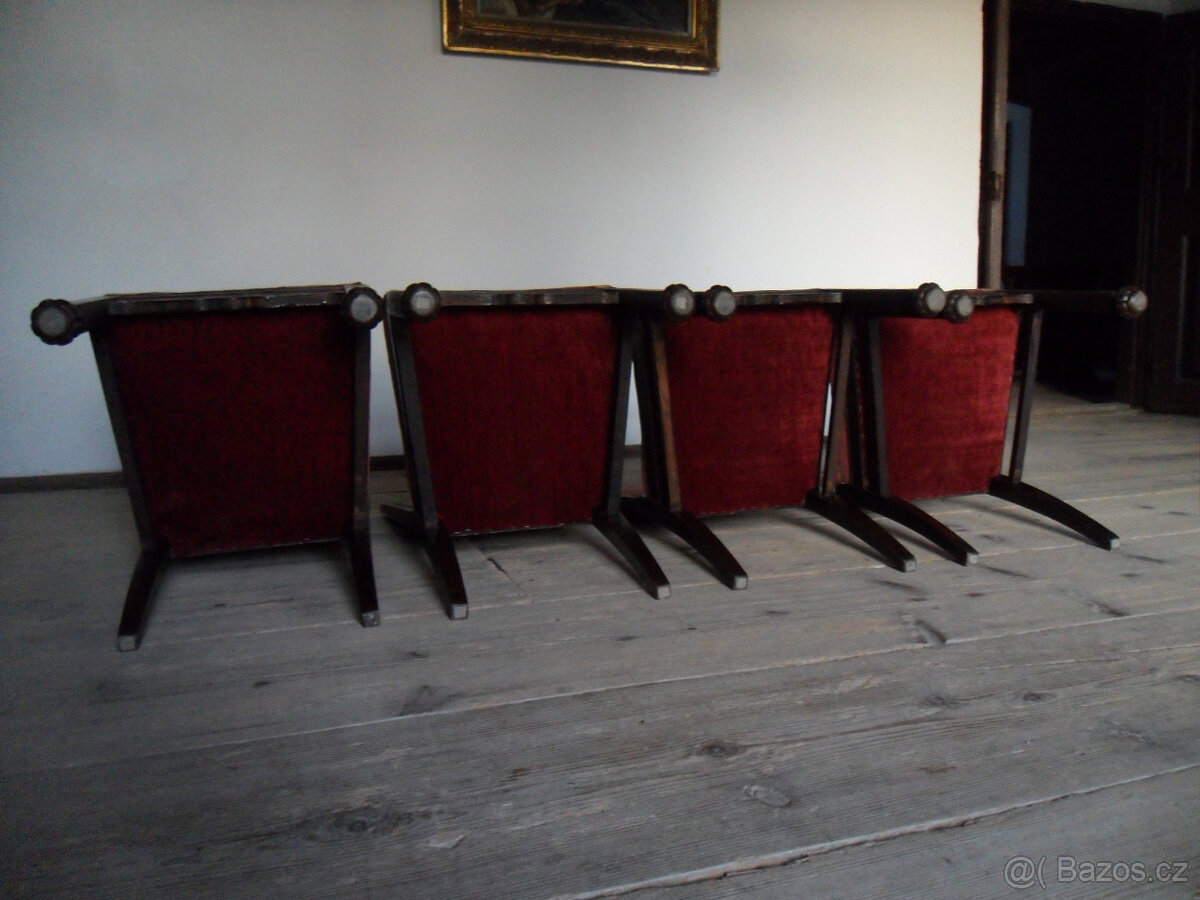 Starožitné židle, čalouněné, 4 kusy. - 8